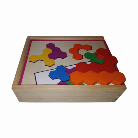 houten zeshoek puzzel